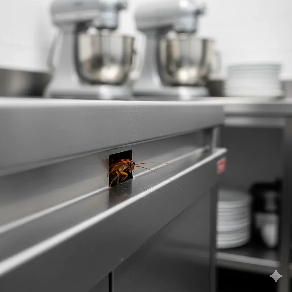 Infestation de blattes dans une cuisine professionnelle en inox - Désinsectisation restaurant Haute-Garonne